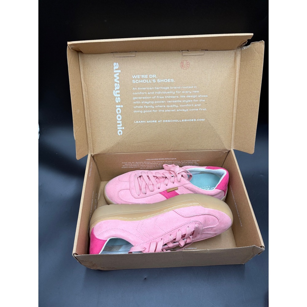 Dr. Scholls Time Off Pink Fuchsia Lace Up Platform Sneakers 914083 Womens 8W